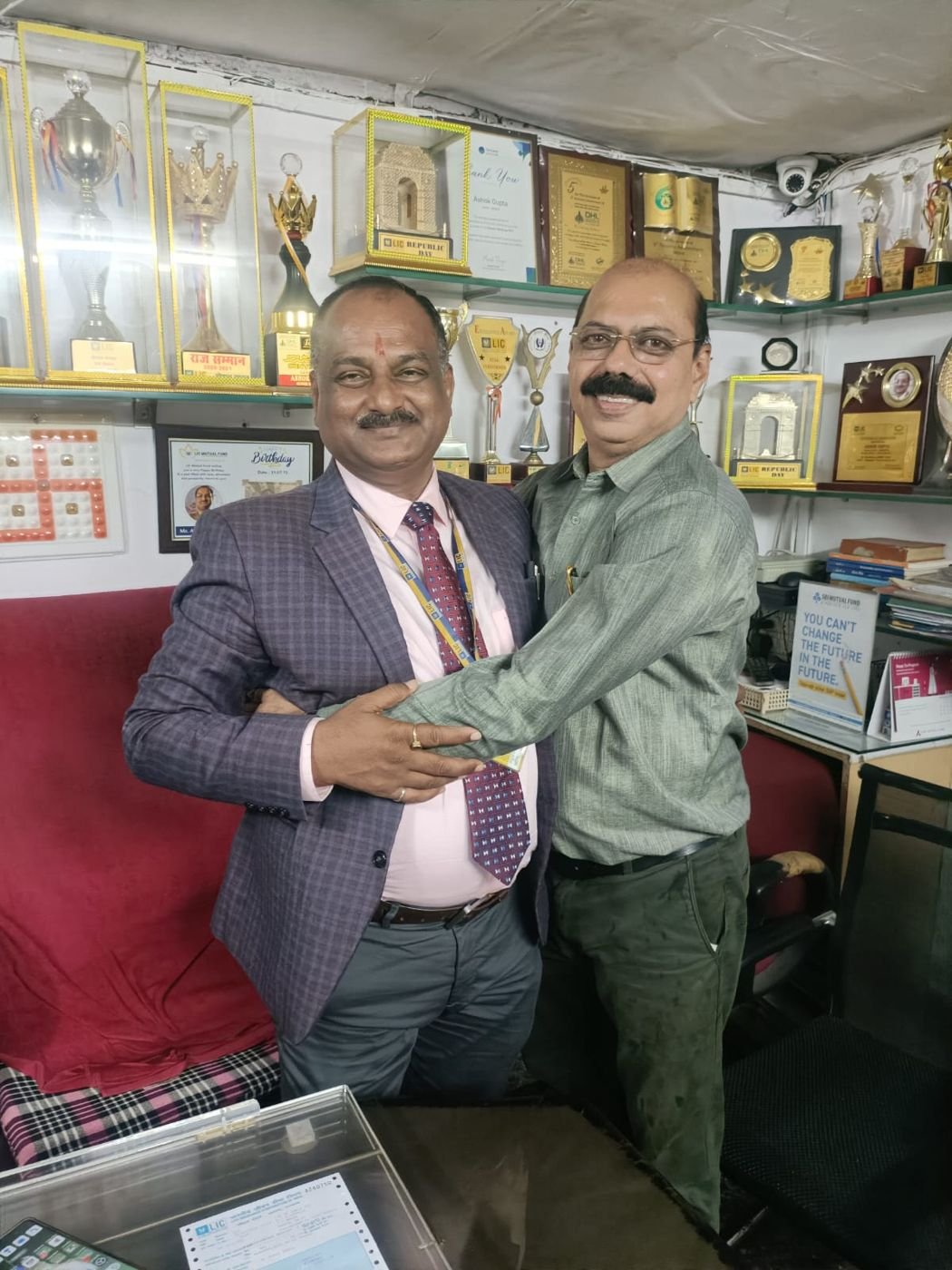 Award presentation in the office